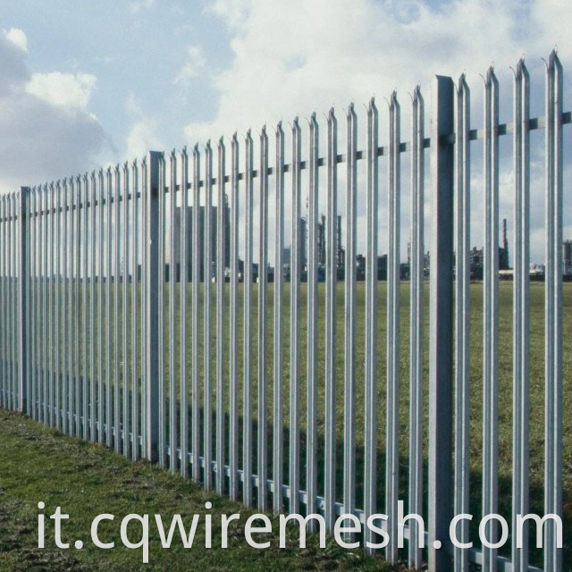 Ad alta sicurezza W pallida triplo punta calda calda in acciaio galvanizzato Palisade Fencing